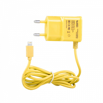 Сетевое зарядное устройство "LP" 2.1 А для Apple Lightning 8-pin (коробка/желтое)